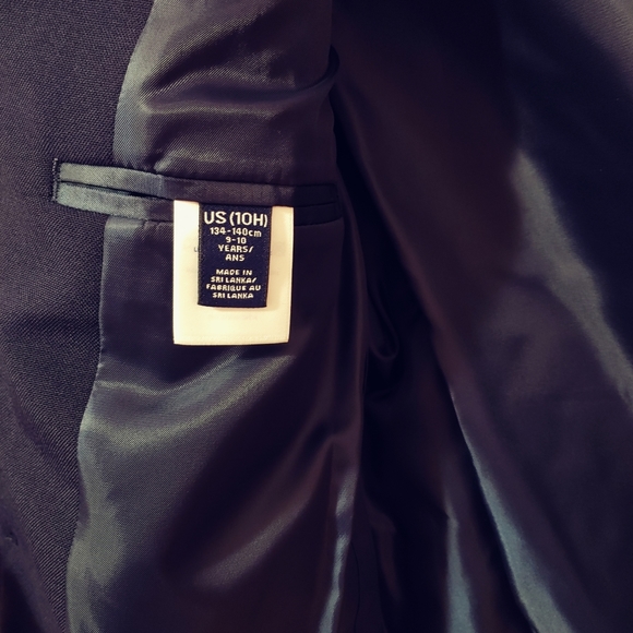 NWT Lands' End Boys Wool Blazer Jacket Dark Blue Navy Suit Jacket size 10H Husky - Picture 12 of 12